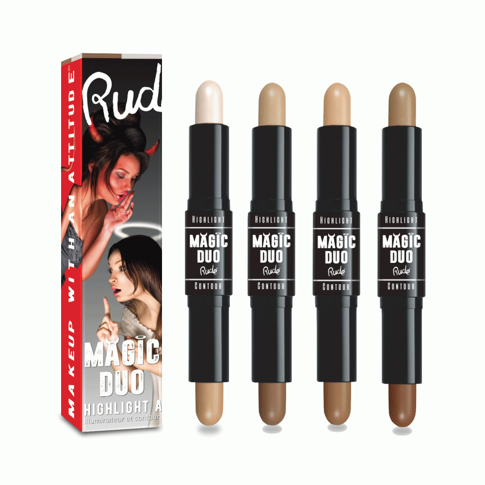 Rude Cosmetics Magic Duo Highlight & Contour,Rude Cosmetics Magic Duo Highlight & Contour รีิวิว,Rude Cosmetics Magic Duo Highlight & Contour ราคา,Rude cosmetics Contour,Magic Duo Highlight & Contour,