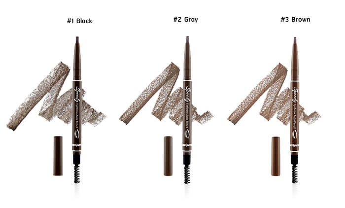 Peripera Speedy Eyebrow Auto Pencil ดินสอเขียนคิ้วแบบออโต้เมติก ที่ช่วยให้การวาดทรงคิ้วของคุณกลายเป็นเรื่องง่ายๆ   มีด้วยกัน 3 สี  Black  / Gray Brown /  Brown