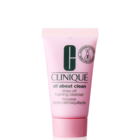 Clinique All About Clean Rinse Off Foaming Cleanser 30ml ครีมโฟมเนื้อเข้มข้น ล้างเครื่องสำอางสะอาดหมดจด ให้ผิวนุ่มและรู้สึกเฟรชหลังล้างออก