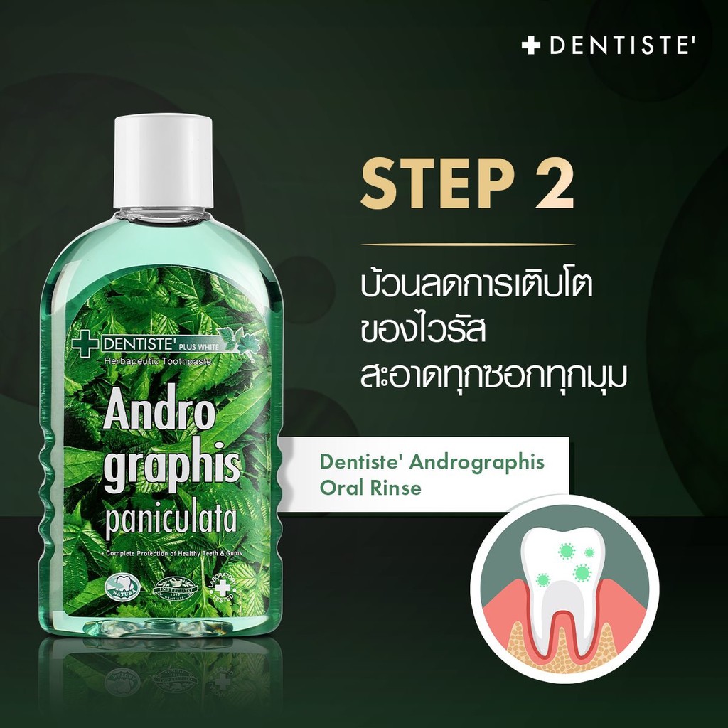 Dentiste'TH, Andrographis Paniculata Toothpaste,ยาสีฟันฟ้าทลายโจร,ยาสีฟัน,เดนทิสเต้ ,Dentiste Andrographis Paniculata Plus Oral Rinse ,น้ำยาป่วนปาก,dentiste Mouth Spray Andrographis Panlculata,สเปร์ระงับกลิ่ปาก,