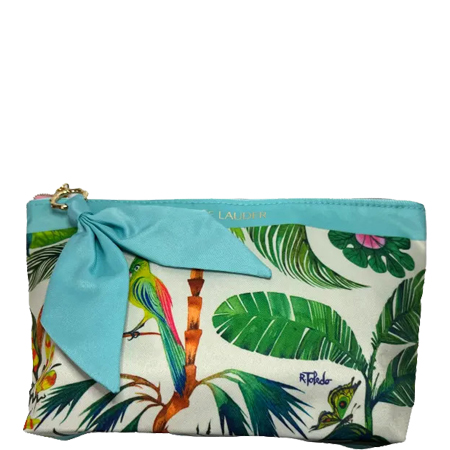 ESTEE LAUDER Ruben Toledo Tropical Printed Cosmetic Makeup Bag Zip Pouch EL8 1 pcs กระเป๋าใส่เครื่องสำอางสีสดใส