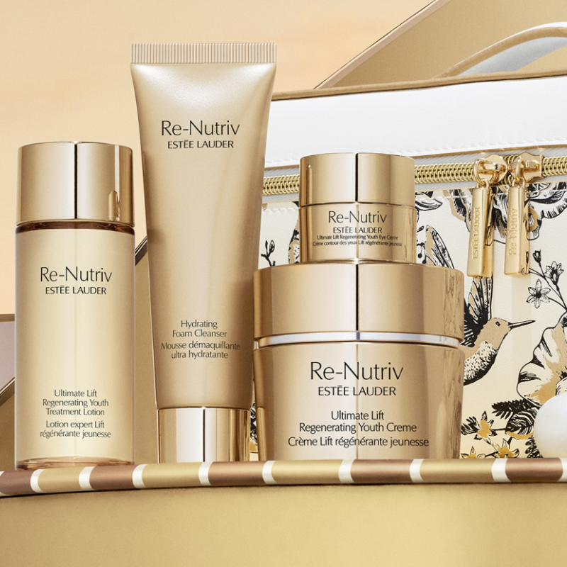 Estee lauder​ Estee ReNutriv Set 5pcs,Estee ReNutriv Set 5pcs ,Re-Nutriv Ultimate Lift Regenerating Youth Treatment Lotion 50ml ,Re-Nutriv Hydrating Foam Cleanser 30ml  , Re-Nutriv Ultimate Diamond Transformative Brilliance Serum 5ml ,Re-Nutriv Youth Creme 15 ml  , Re-Nutriv Youth Eye Creme 7 ml